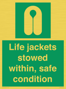 Life jackets stowed within